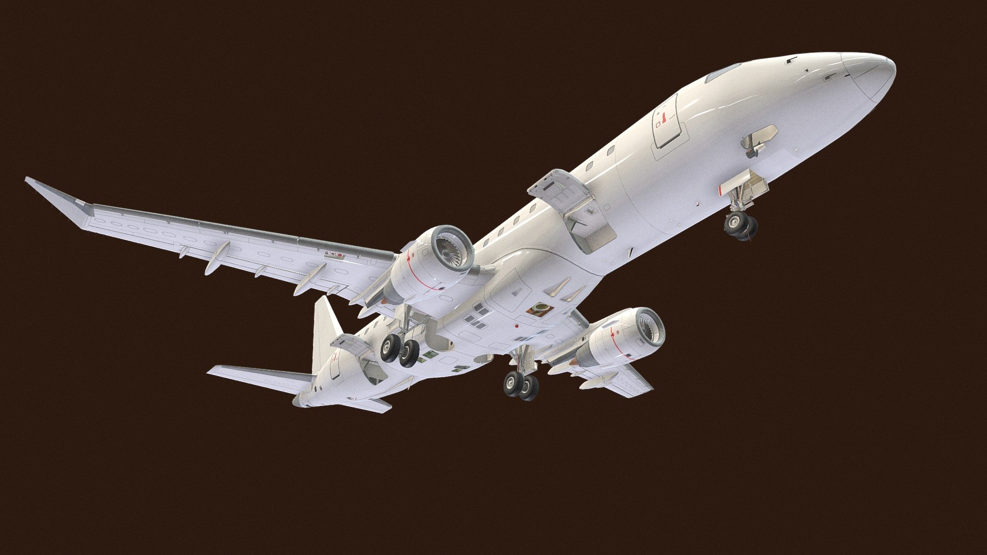 avión de pasajeros exterior - modelo 3d vince dulay vicentedulay 5424b2e embraer 175 albedo texturas sólo cubre escotilla se han hecho transparentes hacer interna las partes visibles 3D print model - Mito3D