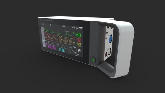 patient monitor - buy royalty free 3d model chakkitpp blood diagnostic heart ambulance clinic help pulse emergency hospital handheld surgery medicine rescue measure healthcare medical icuscience 3d print model - Mito3D