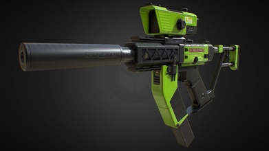 pbr pistol silencer green skin - buy royalty free 3d model dmitrii kutsenko kutcenko 1065255 3d print model - Mito3D