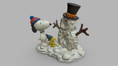 peanuts snoopy woodstock christmas figurine - 3d model mak11 1acdcb9 & snowman hand painted 235 photos reconstructed agisoft metashape extensive mesh clean-up sculpting 3dcoat 14m polys decimated remeshed 40k tris baking shading substance designer texture touch-ups roughness creation painter usual all maps 8k more renders my artstation page https wwwartstationcom artwork oog13w 3d print model - Mito3D