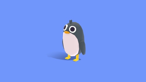 penguin - quirky series buy royalty free 3d model omabuarts studio toon cute animals wacky arctic low poly animated simple rigged 3d print model - Mito3D