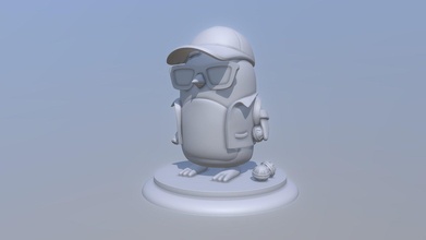 penguins division - buy royalty free 3d model isebastianc fanart games warrior army toys boardgame penguin shapeways bomb token glasses statue backpack 3d-printing chesspiece monopoly rpg-character character game animal gun games-toys 3d print model - Mito3D