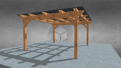 pergola-40 - 3d-Modell veber-Holz rendersales 6817646 pergol s matmenys 4m x stogo danga bronzinis 10mm polikarbonatas 3d print model - Mito3D