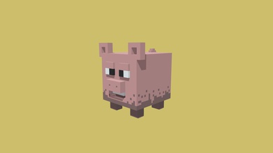 pig - download free 3d model zodack f510996 my first voxel art loved 3d print model - Mito3D