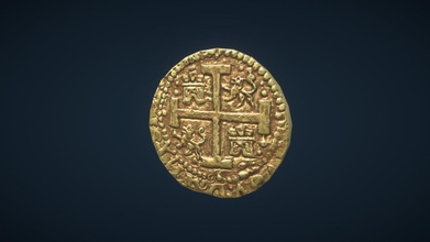 pirate gold doubloon - buy royalty free 3d model hm3dimension henrymountain 65a405b spanish peru 8 escudos real deal comes pirate&rsquo s bounty infamous captain black beard his peak plunder time coin hand struck 1716 notice blood drops around cross also know &lsquo cross&rsquo done commemorative piece loss 1715 plate fleet largest spain&rsquo navel history 3d print model - Mito3D