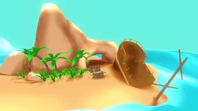 pirate island - 3d model andyvy 9e281f3 3d print model - Mito3D