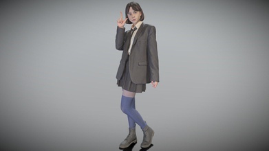 playful girl school uniform posing 183 - buy royalty free 3d model deep3dstudio 0fd1168 true human size detailed attractive young woman caucasian appearance dressed sexy captured casual pose perfectly matching variety architectural visualization background character product eg advert banners professional products devices presentations etc ready immediate use visualisations further render sculpting zbrush technical characteristics digital double scan decimated 100k triangles sufficiently clean pbr textures 8k diffuse normal specular maps non-overlapping uv map download package includes cinema 4d project file redshift shader well obj fbx files which applicable 3ds max maya unreal engine unity blender all you may find tex folder included into main archive more scans released every week everything 3d print model - Mito3D