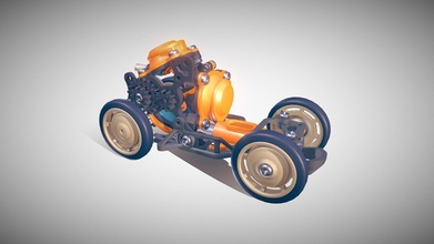 pneumobile 3d printable pneumatic toy car - buy royalty free model slava z 84ebe16 3d print model - Mito3D