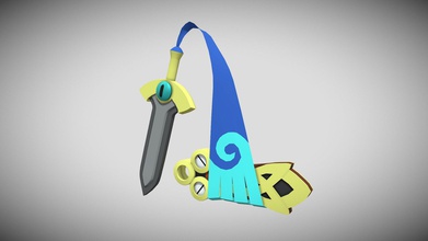 pokemon honedge - descargar gratis 3d concepto de modelo jalea jellyraincoat 76f837f hecho licuadora 28 su simple y bajo poli sin texturas usando el cuchillo herramienta mayoría las piezas 3d print model - Mito3D
