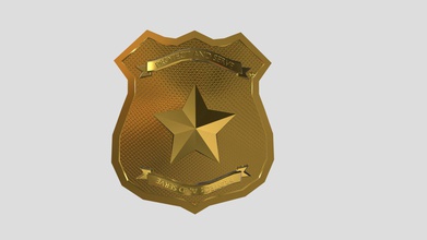 police badge - download free 3d model oparaskos 283ad36 generic normal map 3d print model - Mito3D