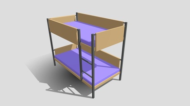poly bunk bed 1 - download free 3d model justblender 560110a 3d print model - Mito3D