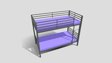 poly bunk bed 2 - download free 3d model justblender 7e5f290 3d print model - Mito3D
