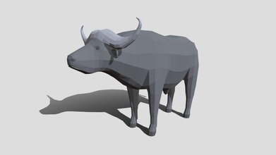 poly cartoon african buffalo - buy royalty free 3d model chroma3d vendol21 833e64d 3d print model - Mito3D