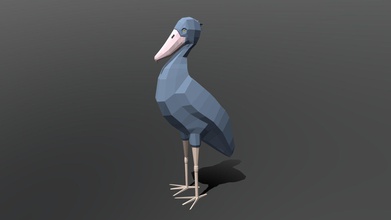 poly cartoon shoebill stork - buy royalty free 3d model chroma3d vendol21 712e07f 3d print model - Mito3D