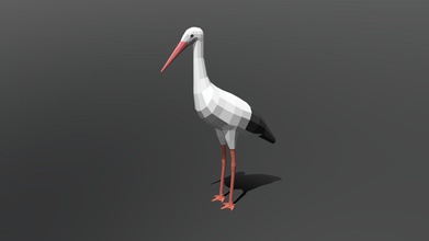 poly cartoon stork - buy royalty free 3d model chroma3d vendol21 97684a3 3d print model - Mito3D