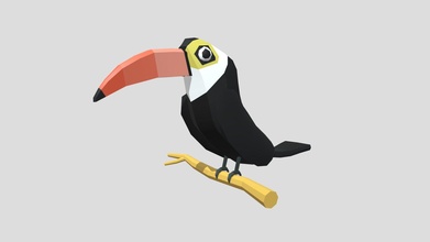poly cartoon toucan bird - buy royalty free 3d model xingyun777 c31c653 3d print model - Mito3D