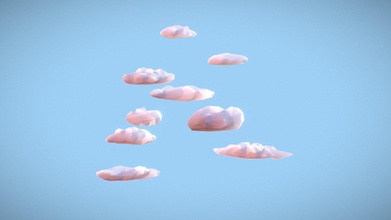 poly nuage pack acheter royalties libre 3d modèle xaeon 1db94ca trousse ciel nuages duveteux coton cumulus nuageux bouffi duvet atout 3d print model - Mito3D