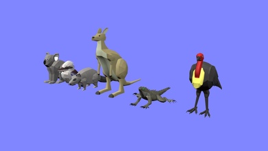 poly originaire australien animaux pack acheter royalties libre 3d modèle arn204 b051088 3d print model - Mito3D