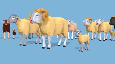poly moutons pack acheter royalties libre 3d modèle billl90 a1775da 3d print model - Mito3D