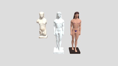 polychromous kouros - 3d model humandigitalist bcde9a5 ancient classical sculptures were brightly painted fact has been proven beyond doubt alternative texturizations 3 three-dimensional models statue left remains istanbul archaeology museum texturized yellow marble middle apollo tenea russian imperial academy arts white usual public imagination right same but following scientific research indicating stylized pubic hair decorated areolas nipples arched eyebrows brinkmann et al 2017 delfina sol pandiani 2020 3d print model - Mito3D