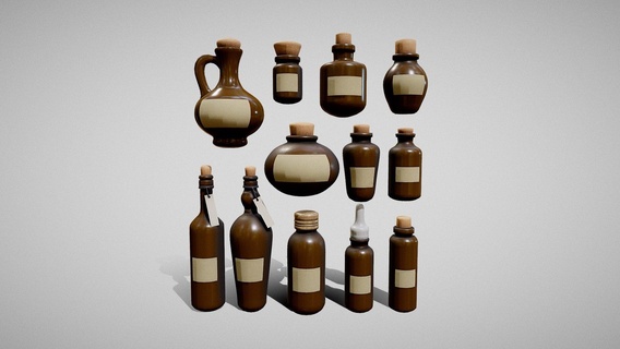 potion pack - 12 1 buy royalty free 3d model nima h3ydari96 drink wizard experiment product set lab indie prop laboratory jar collection furniture gamedev voodoo props old health package magical bottles indiedev poison unrealengine alchemy wishing potions maigc unity unity3d low-poly asset game lowpoly witch gameasset workshop bottle container gameready noai 3d print model - Mito3D