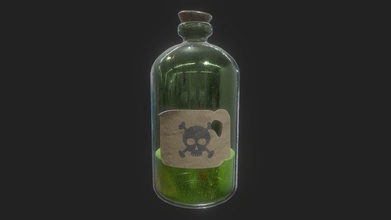 potion poison - buy royalty free 3d model thiago ferraro thiagoferraro 9048a79 object green craft asset game witch skull bottle 3d print model - Mito3D