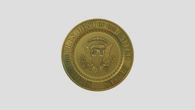 presidenziale foca acquistare royalty gratuito 3d modello alolkoy moneta aquila Presidente 3d print model - Mito3D