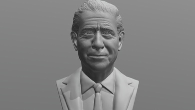 prince Charles buste 3d impression acheter royalties libre modèle réalité imprimée piotrkatanowski Londres Buckingham Angleterre figurine politicien harry reine Royaume William célébrité uni Poutine 3d print model - Mito3D