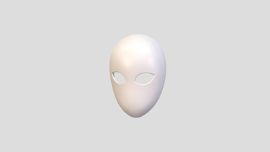 prop053 maschera acquistare royalty gratuito 3d modello balucg viso bianca puntello moda Teatro festa mascherata anonimo accessorio Stampa testa costume passatempo travestimento arte Halloween 3d print model - Mito3D