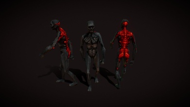 psx exoskeletal - 3d model abstractfigure jcodylambert d096278 lowpoly character made personal horror project player incased trapped type exoskeleton acts armor but also marks them food giant spider god 3d print model - Mito3D