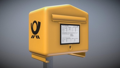 pubblico cassetta postale 1 acquistare royalty gratuito 3d modello vis all inviare high poly giallo kasten mail box 3dhaupt software service john gmbh delle lettere public mailbox city 3d print model - Mito3D