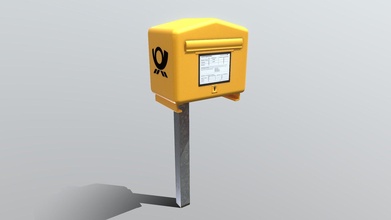 public mailbox 1 low-poly version - buy royalty free 3d model vis-all-3d vis-all post yellow briefkasten kasten mail-box 3dhaupt software-service-john-gmbh letter-box postkasten public-mailbox city-mailbox german-mailbox briefkasten-3d-modell mailbox-of-deutsche-post 3d print model - Mito3D