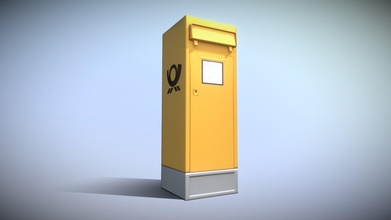 public mailbox 2 low-poly version - buy royalty free 3d model vis-all-3d vis-all german post high-poly yellow postbox briefkasten 3d-model kasten 3d-visualisierung mail-box 3dhaupt software-service-john-gmbh letter-box postkasten public-mailbox city-mailbox german-mailbox deutsche-post mailbox-of-deutsche-post 3d print model - Mito3D