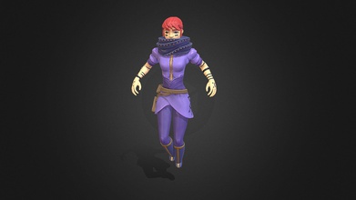purple mage - buy royalty free 3d model reset reset6 bf74a2e full animated textured gameready charecter perfect fantassy stylized games 4 animations -iddle -movement -big spell -small 3d print model - Mito3D