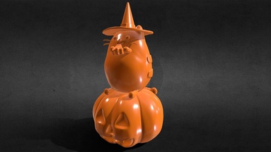 pusheen eating pumpkin pie 3d sculpt - model paburoviii 53855a3 3d print model - Mito3D