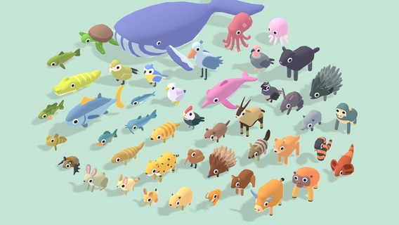 quirky series - animals mega pack vol 4 buy royalty free 3d model omabuarts studio fish forest cute river pet desert wild mammal island vr ar jungle game blender lowpoly low poly simple sea 3d print model - Mito3D