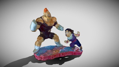 racoom vs gohan 3d-scan - buy royalty free 3d model protocept tonydean 69e66a9 dbz anime figurine fight scene processed optimized zbrush 3d-printable hi-poly included additional file hope you enjoy 3d print model - Mito3D