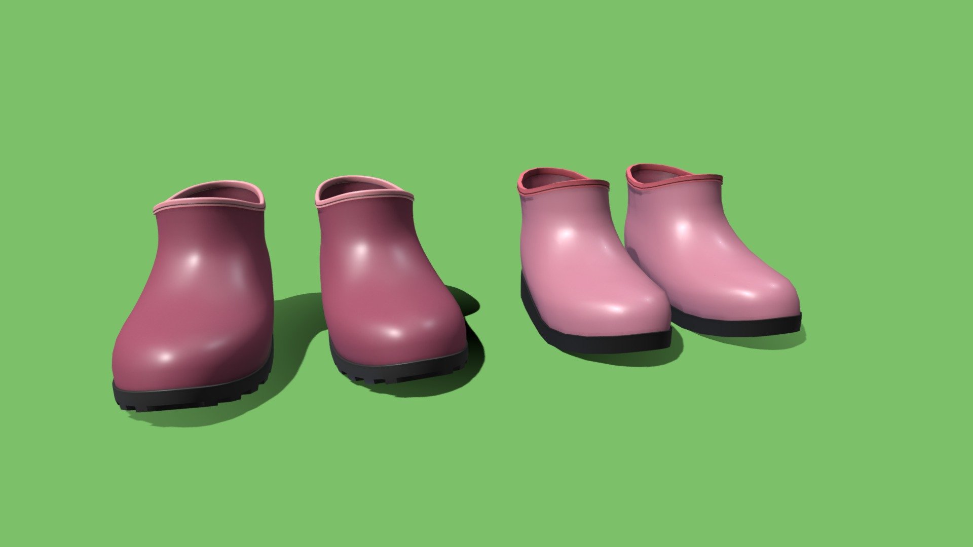 Regen Schuhe 3 - 3d-model ag deb27c8 3d-Objekt-Regen-Schuhe Modell Links 9 048 Polygone auf einer Seite rechts hat 1 338 jeder Regen-Schuhe 3D print model - Mito3D