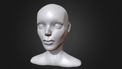 realistic female head study - download free 3d model coryrichards 14597fd 3d print model - Mito3D