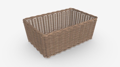 rectangular wicker basket 01 - buy royalty free 3d model hq3dmod aivisastics 3623828 3d print model - Mito3D