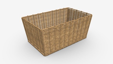 rectangular wicker basket 2 brown light - buy royalty free 3d model hq3dmod aivisastics ddbf860 3d print model - Mito3D