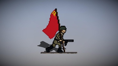 Soldat der roten Armee Flagge - download Kostenlose 3d-Modell gfon296 8b5deaa sowjetische Soldaten tragen die fahne rote Armee-Soldat-flag 3d print model - Mito3D