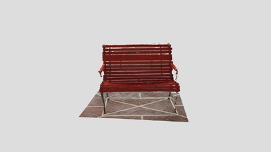 red bench - 3d model aapl a20b33a timber steel 3d print model - Mito3D