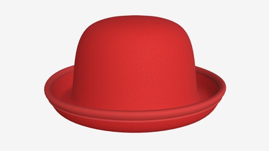 red bowler hat - buy royalty free 3d model hq3dmod aivisastics 36deafe 3d print model - Mito3D