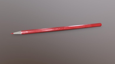 red pencil - buy royalty free 3d model studio z b6b4e07 low poly game-ready not subdivision real scale units cm proportions sizes observed close possible object 0 7 x 17 3d print model - Mito3D