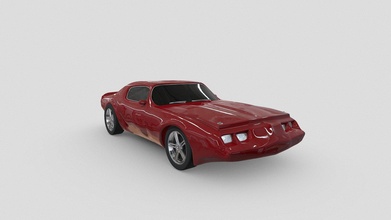 rouge Pontiac oiseau feu voiture acheter royalties libre 3d modèle Marc scieur blanchir studio architecture blanchiment chaux df1493a 3d print model - Mito3D