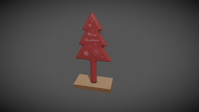 rosso legno Natale albero decorazione Scarica gratuito 3d modello kons127 3706186 3d print model - Mito3D