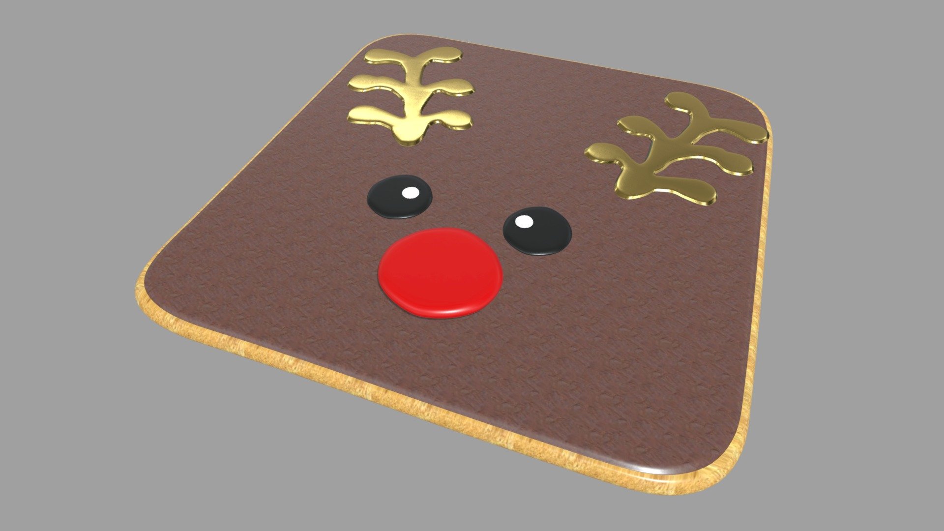 reindeer cookie christmas - buy royalty free 3d model viperjr3d food cake ice cream cupcake baked candy chocolate kitchen sweet anniversary bakery vanilla biscuit celebration food-and-drink chocolate-cake art 3D print model - Mito3D