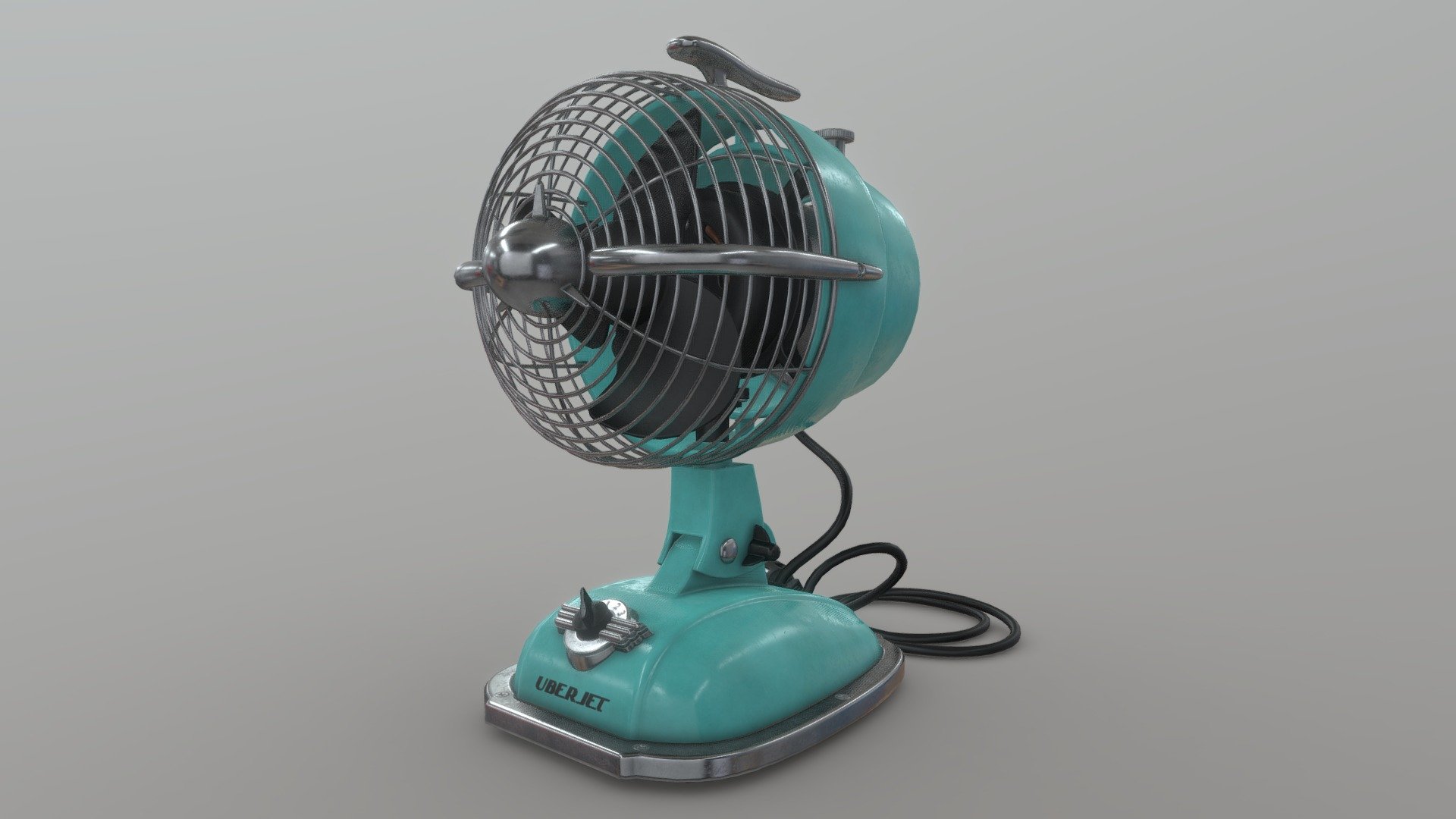 retro ventilador de mesa - modelo 3d ronald demo e site template para 376357d estilo retrô modelado blender cozido sagüi textura substância pintor decidiu adicionar um pouco uso sujeira história material tornar mais interessante tem 4k definida 3D print model - Mito3D