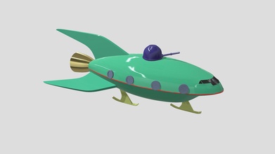 retro toy futurama rocket ship - 3d model merlin-101 20f02b7 3d print model - Mito3D